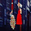 Mixed Jeweled Rooster and Peacock Car Hangers in Three Pictured Constructions view 3