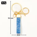 Rhinestone Leather Strap Keychain Gold Ring Clasp 13 Colors view 4