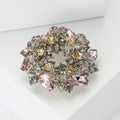 Crystal Star Flower Wreath Brooch in Three Jewel Colors view 3