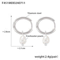 Freshwater Pearl Huggie Earrings Gold Steel Nine Styles view 11