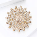 Pearl Center Floral Halo Brooch in Gold or Silver Tone view 4