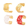 Openwork Leaf Floral and Coral Cuff Bracelets in Six Styles view 5