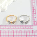 Gold and Silver Tone Crystal Hamsa Eye Adjustable Rings view 4