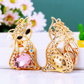 Jeweled Sitting Fox Keychains in Pink Blue and Brown plus Assorted Option view 5