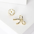 Mini Zircon Bow Brooch Gold or Silver Pin Back Metal Pin Brooch view 3