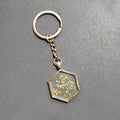 Pressed Flower Resin Keychains Gold Ring Hex Heart 6 Styles view 11