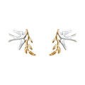 Two Tone Silver Swallow And Gold Branch Stud Earrings view 5