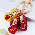 Jeweled Peanut Keychain with Three Color Cabochons and Mini Peanut view 3