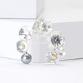 Matte Gold Silver Flower Brooch Pearl AB Rhinestone view 3