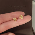 Gold Mini Polished Smooth Heart Stud Earrings Simple Pair view 6