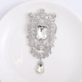 Large Crystal Statement Brooch Emerald Cut Drop Pendant Pin view 8