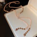 Pearl Long Tassel or Blue Pink Seed Bead Necklace Styles view 6