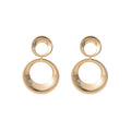 Textured Gold Double Open Ring Statement Stud Earrings view 5