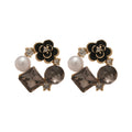 Mixed Pearl Look Floral and Crystal Stud Earrings Set view 5