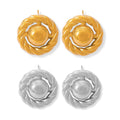 Twisted Rope Circle Stud Earrings Center Ball Finish view 5