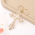 Rhinestone Filigree Cross Keychain Metal Religious Charm view 4