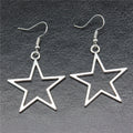 Open Star Drop Earrings in Detailed Metal Finishes for Jewelry Making view 1