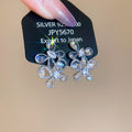 Pale Blue Butterfly and Teardrop Crystal Stud Earrings view 6