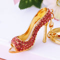 Jeweled Peep Toe High Heel Keychains in Five Colors with Braided Loop Options view 9