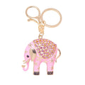 Enamel Floral Rhinestone Elephant Keychain Bag Charm view 3