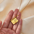 Engraved Openable Book Pendant Necklace in Three Metal Finishes view 3