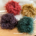 Fuzzy Plush Curly Scrunchie Hair Tie Band 4 Colors view 3