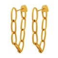 Double Oval Chain Link Drop Earrings Gold and Steel Tones view 5