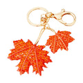 Full Crystal Maple Leaf Keychains with Red Braided and Clasp Free Loop Options view 5