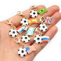 Soccer Ball And Flag Enamel Charms With Lobster Clasps view 3