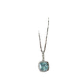 Aqua Blue Cushion Crystal Necklace Bracelet Earrings Ring view 5