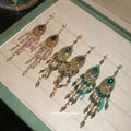 Colorful Crystal Teardrop Chandelier Tassel Stud Earrings view 3