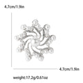 Swirling Crystal Flower Brooch in Silver or Rose Gold Tone view 6