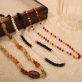 Beaded Necklaces Black White Colorful Or Natural Stone Mix view 4