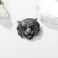 Black Gold Tone Tiger Two Designs Metal Brooch Pin view 5