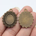 Beaded Oval Pendant Setting 13x18mm in Two Finishes view 3