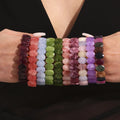 Natural Stone Bead Stretch Bracelet Colorful Oval Chip Styles view 1