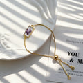Gold Geometric Purple Dried Flower Bracelets 7 Shapes view 4