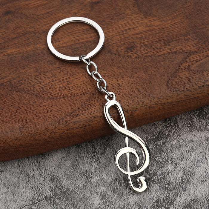 Music Note Metal Keychain Creative Gift Bag Charm Accessory