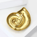 Spiral Shell Brooch In Sculpted Silver And Gold Tone Finishes view 4