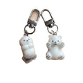 Flocked Otter Polar Bear Keychains Silver Lobster Clasp 2 Styles view 5