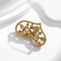 Heart Crystal Pearl Look Metal Brooch Pin for Jackets and Lapels view 3
