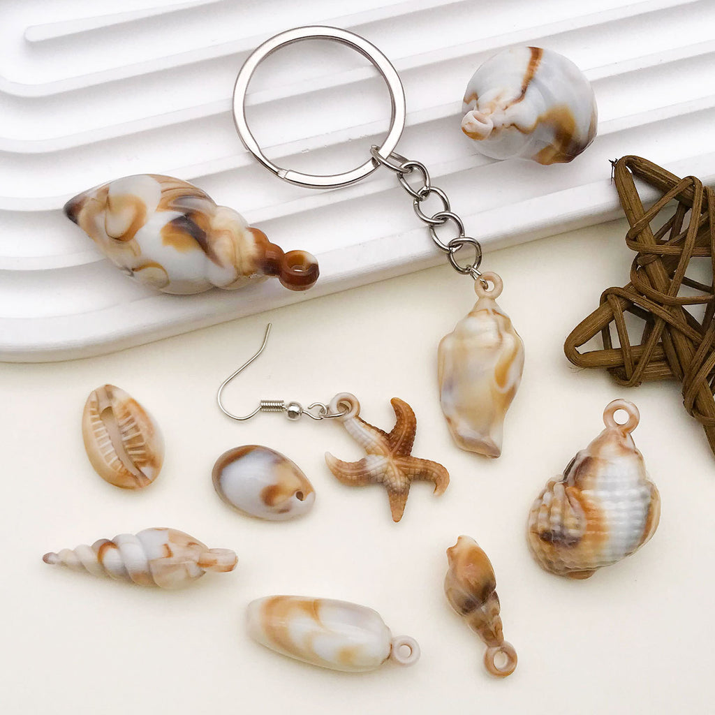 Acrylic Conch Shell charm pendants for DIY ocean style bracelets keychains jewelry