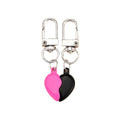Matching Split Puffy Heart Clip Keychain Pairs in Five Colorways view 5