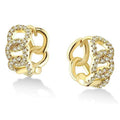 Gold Tone Openwork Crystal Hoop Earrings Polished Jewelry Accessory view 5