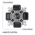 Crystal Square Pearl Cluster Brooch Gold Frame Five Colors view 7