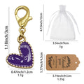 Enamel Heart Keychain Gold Lobster Clasp Six Colors view 2
