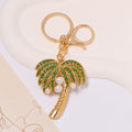 Rhinestone Palm Tree Keychain Pearl Coconut Metal Bag Charm view 8