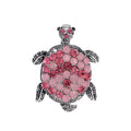 Pink Silver Tone Sea Turtle Four Designs Metal Brooch Pin view 6