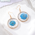 Round Gold Rim Resin Dried Flower Drop Earrings 7 Styles view 8