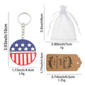 Red, White And Blue Star And Stripe Round Wood Keychain, 2 Options view 2